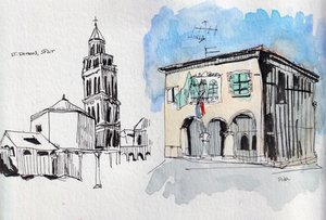 Buildings from Split and Pula, Croatia